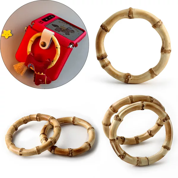 Factory Direct Sales, Suitable for DIY Bamboo Ring Accessories for Huawei Phone Cases, Natural Bamboo Handle, Bamboo Handle Grip