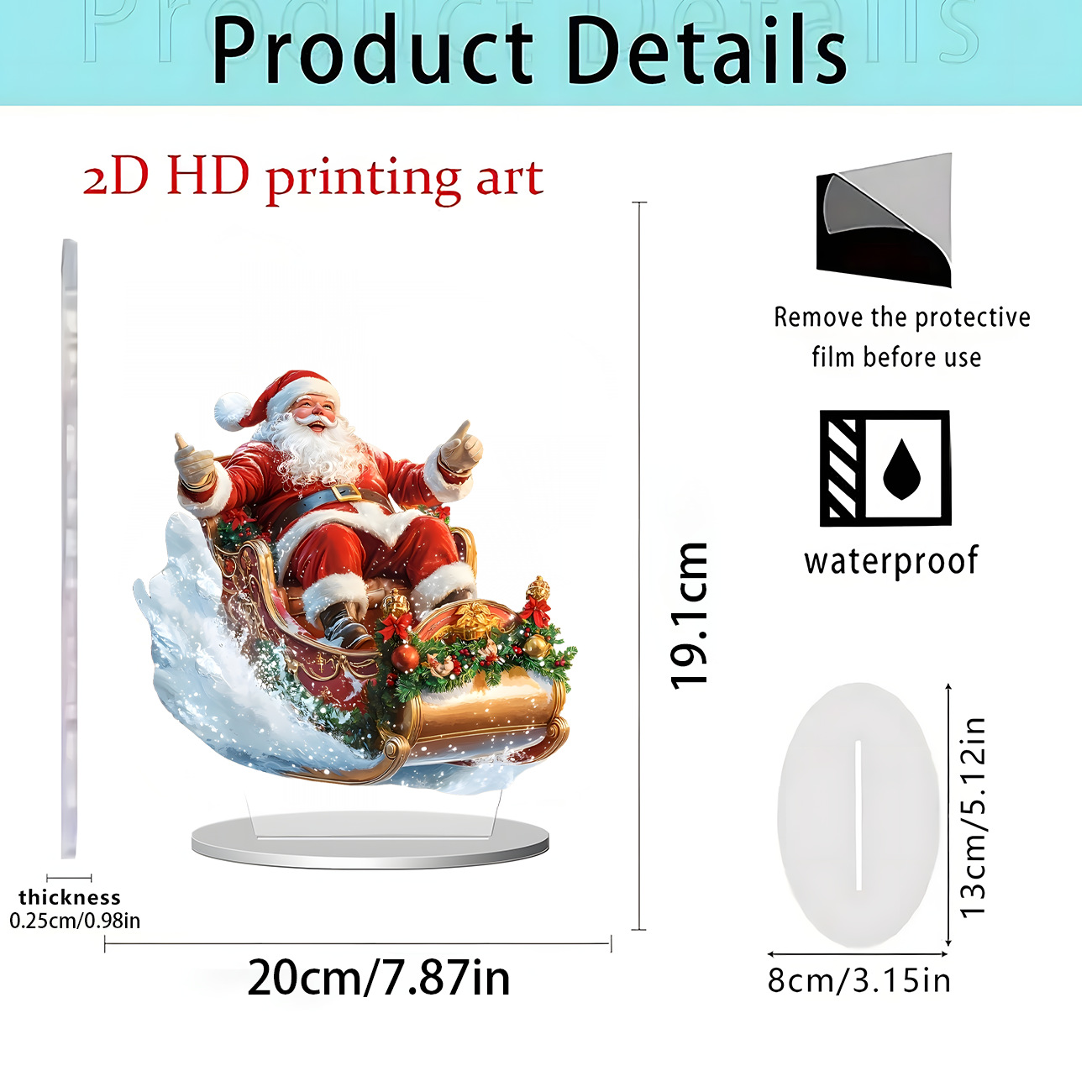 Nuevos productos transfronterizos Navidad decoración de la serie de regalos festivos para el hogar decoración de escritorio artesanía acrílica 2D decoración