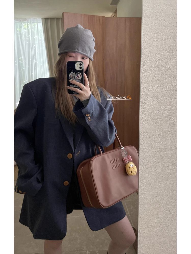 Autumn Coat Mountain Autumn Leaves High-End Silhouette Small Suit Women's New Style Foreign Style Dad Suit