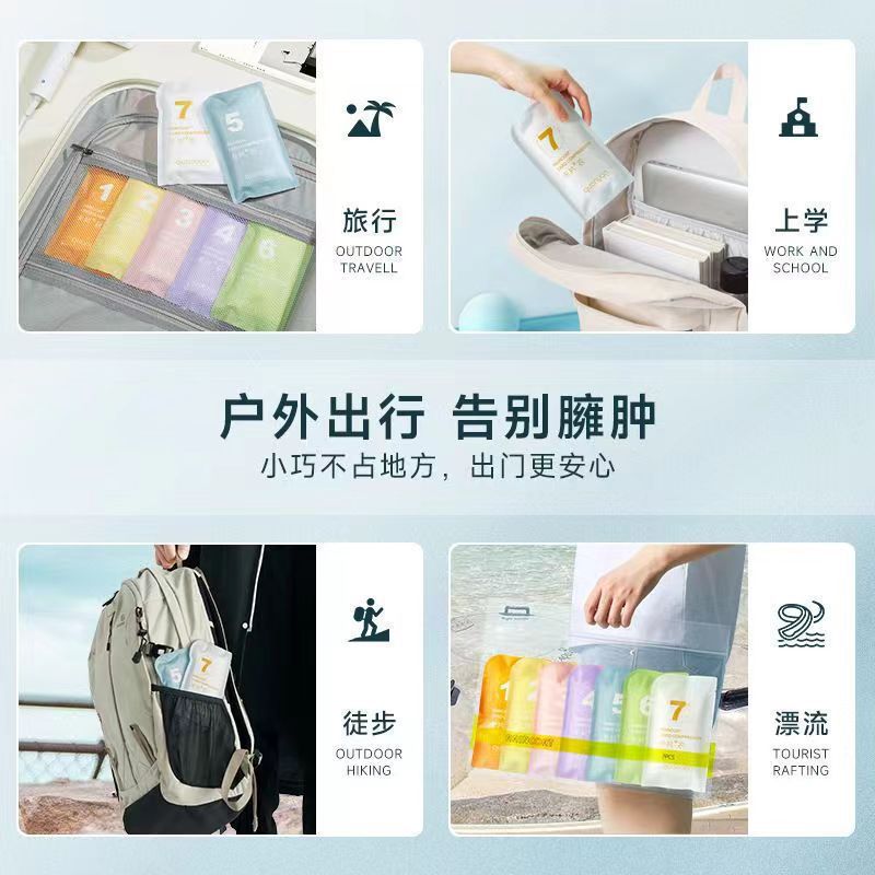 Impermeable de tarjeta de siete colores Morandi desechable compresión de cremallera portátil engrosamiento largo de viaje al aire libre poncho