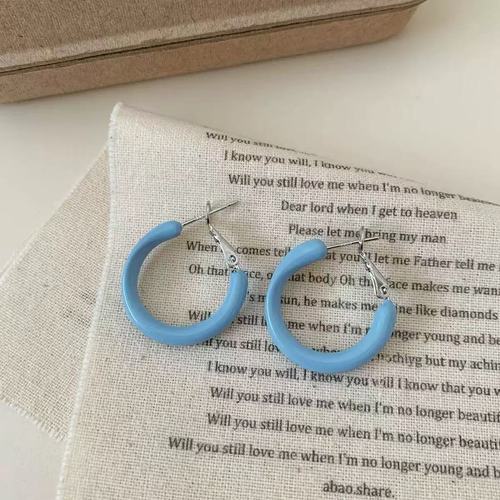 Macaron Colorful Droplet Oil Earrings for Women - Korean Niche, Instagram Fashion, Stylish and Elegant Commute Accessories, Versatile and Matchable Earrings