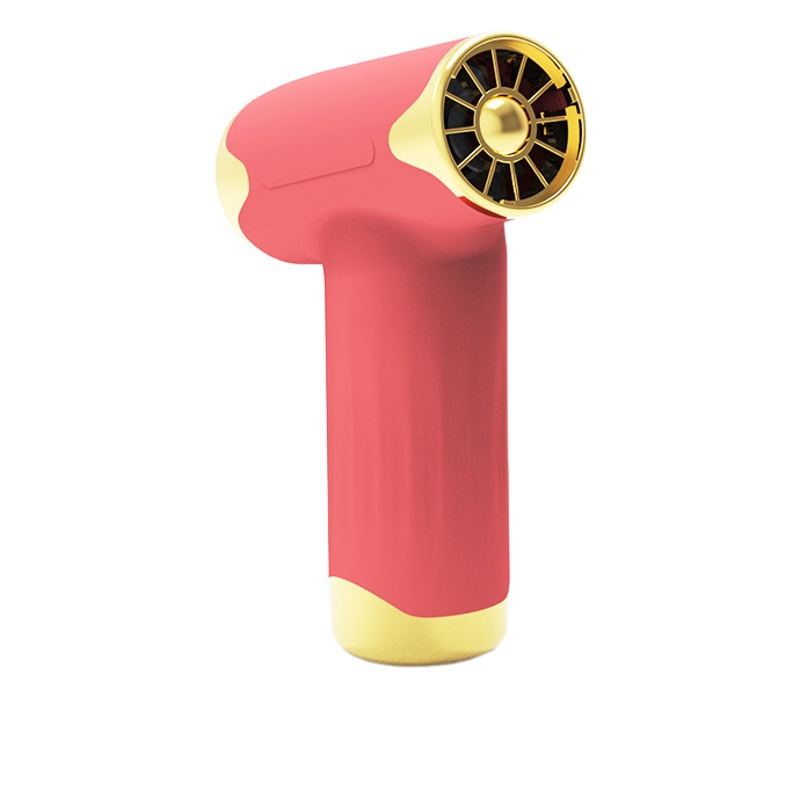 Transfronterizo de alta velocidad de la turbina secador de pelo de alto viento de mano fuerte soplador de polvo de carga sin cuchilla camping mini ventilador image 1