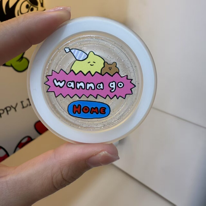 Bubble S Perfect Day Lazy Lemon Fresh Cartoon Magnetic Snap Airbag Mobile Phone Telescopic Folding Stand