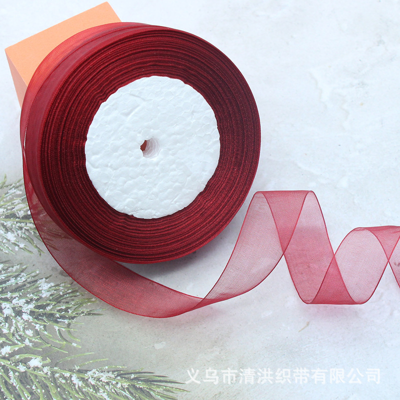 厂家现货2cm欧根纱多色丝带礼品包装雪纺带鲜花耗材服装包边带|undefined
