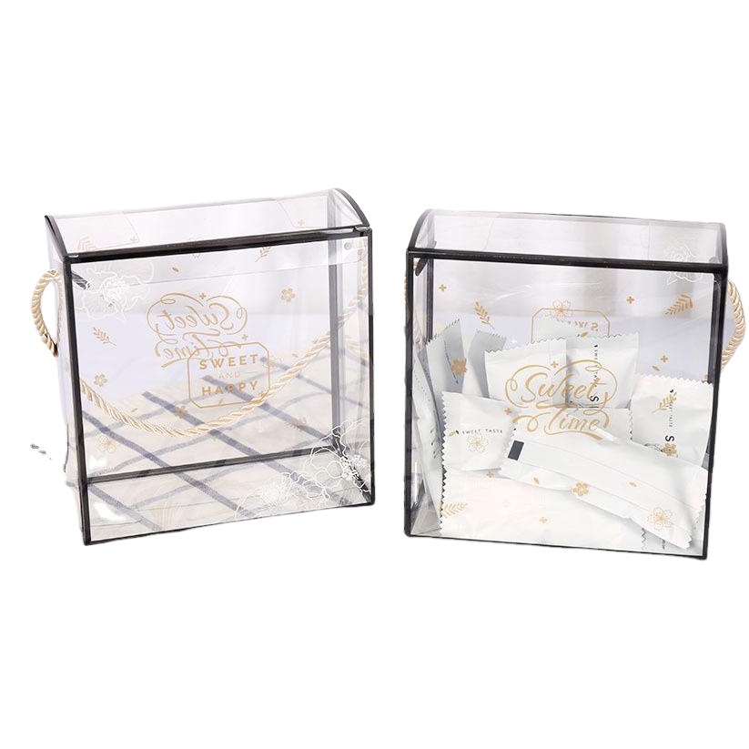 Año nuevo snack caja de regalo copo de nieve crujiente caja de embalaje Caja de galletas portátil regalo transparente caja de regalo de caramelo