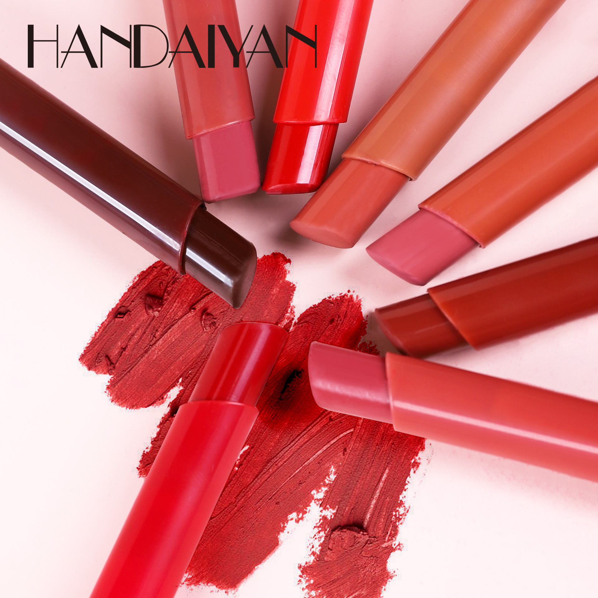 Handaiyan Han Daiyan transfronterizo fácil de color de terciopelo mate lápiz labial tubo traje elegante Lápiz labial hidratante Lápiz labial