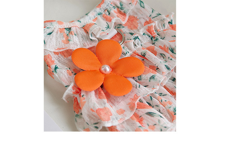Robe plissée à fleurs style princesse pour chien et chat été_voghion.com