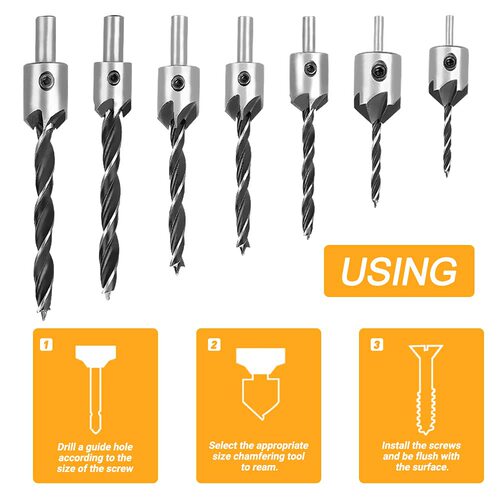 Drill bit 26pc combination set, pagoda drill, center punch, woodworking three-point drill, five-edged chamfer, cork drill