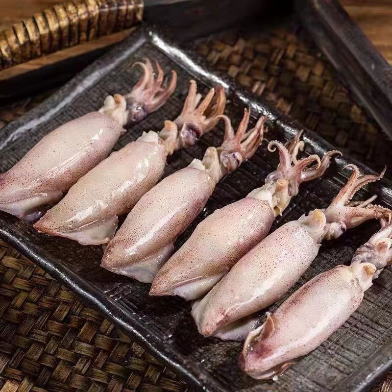 新鲜带籽籽乌海兔子笔管鱼墨鱼乌鱼小鱿鱼冷冻商用火锅食材批发厂