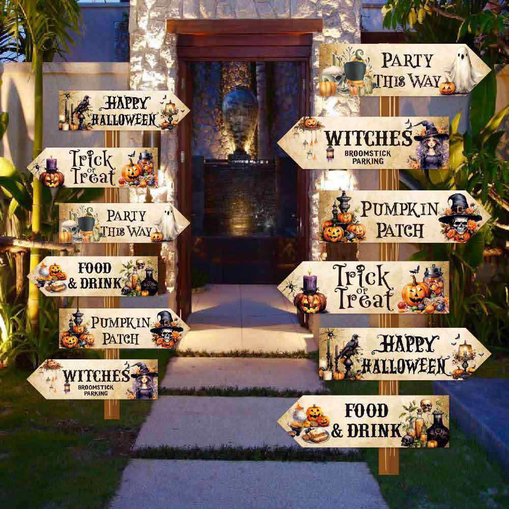 Nueva decoración de fiesta de Halloween europea y americana Señales de carretera Fiesta de fantasmas Señales de fiesta de patio Señales de tráfico Señales de tráfico