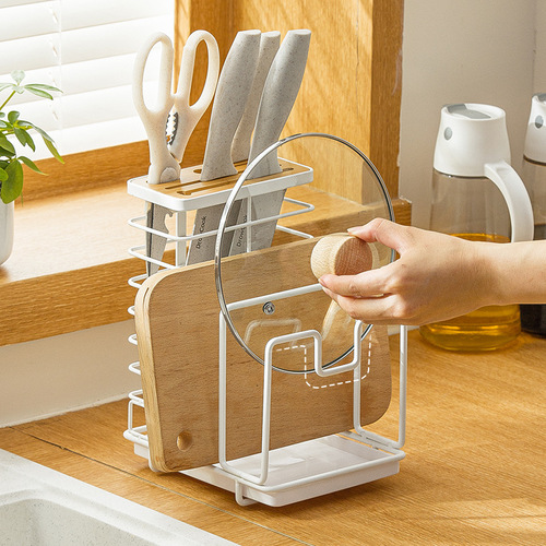 Wholesale Nachuan Japanese knife holder iron knife anvil holder knife plate holder pot lid holder knife cutting board kitchen storage rack
