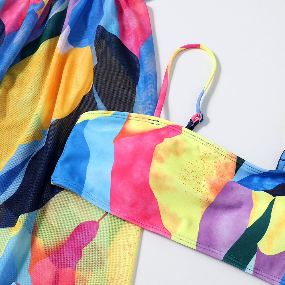 210g Weight Spandex, Polyester Fabric Type Swimming Occasion Printing Pattern Women'S Gender Pink, Purple, Red, Green, Blue, Yellow Color Women's Printing Cover Ups 2