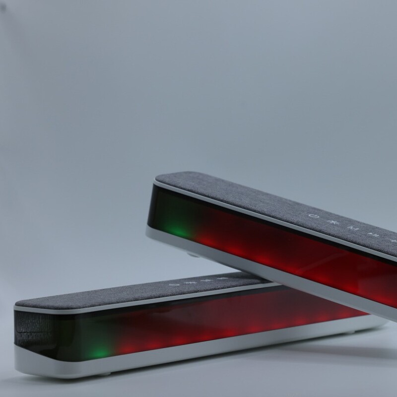 Cross-Border New Model Wholesale Private Mold Soundbar Subwoofer Computer Speaker Ambient Light Long Strip Bluetooth Speaker High-Quality Sound