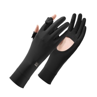 Sun Protection Gloves for Summer Cycling, Anti-Uv Ice Silk Thin Breathable Anti-Slip Flip-Up Touch Screen Sun Protection Sleeves