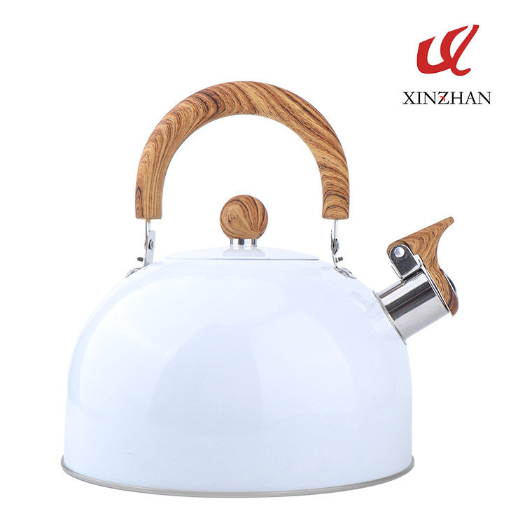 Nuevo simple blanco europeo silbato hervidor 3l madera grano mango Acero inoxidable boutique cocina hervidor image 5