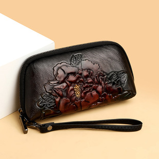 Light Luxury Ethnic Style Middle-aged and Elderly Mother Bag Clutch Coin Purse Multi-layer Fashion Versatile Chinese Style Retro Embossed