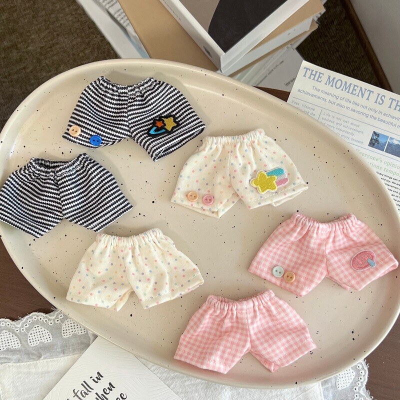 Ins-Style Cotton Doll Colorful Polka Dot Plaid Striped Everyday Versatile Pants Cute Patch Casual Pants