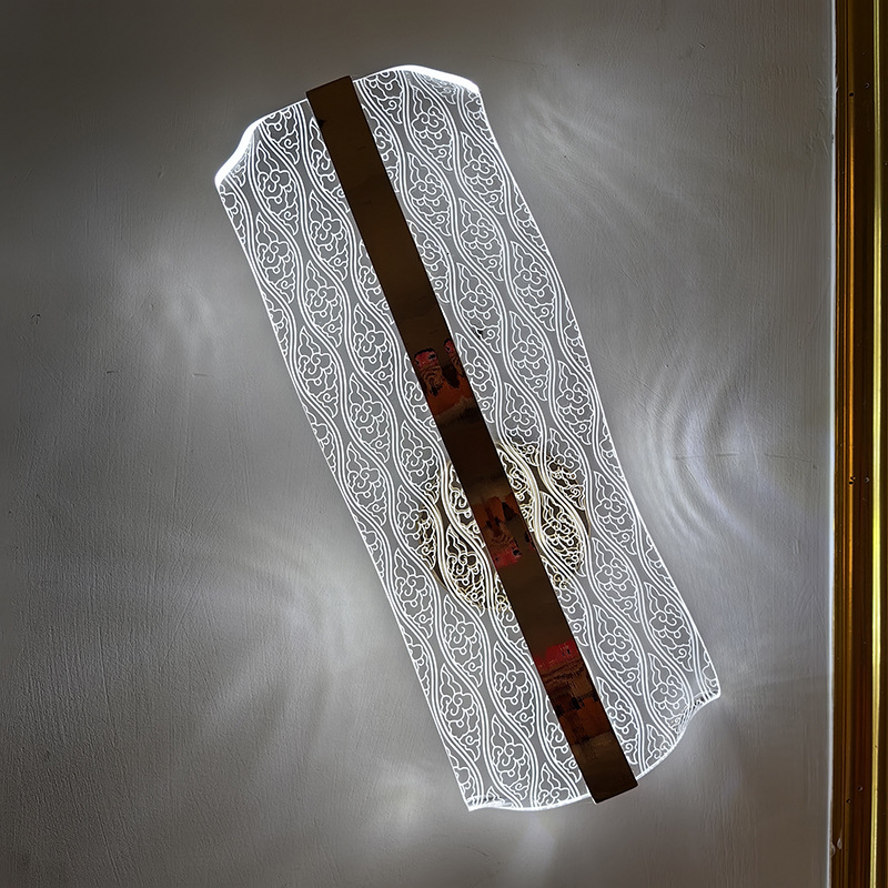 Luz de fondo acrílico luz de fondo pasillo moderno cabecera cama lujosa lámpara de pared hotel escalera simple sala de estar Yak