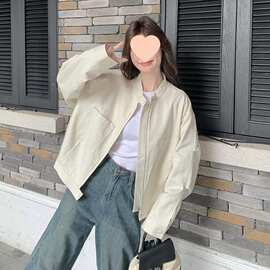 棒球服外套女2025新款春季美式复古洋气短款小个子夹克上衣冲锋衣