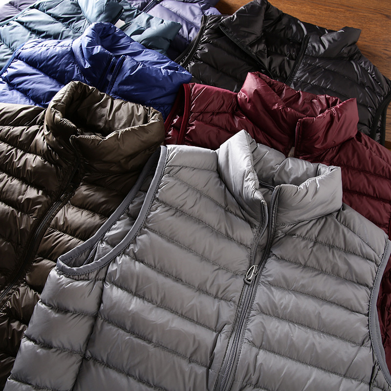 Japanese 2024 Winter New Men's plus size Ultra-light Thin Down Vest Casual Collar Short Autumn Down Vest Japanese 2024 Winter New Men's plus size Ultra-light Thin Down Vest Casual Collar Short Autumn Down Vest