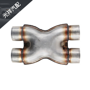 Stainless Steel X-Type Pipe Four-Way Exhaust Pipe Adapter Stainless Steel X-Type Four-Way 2.5 to 2.5