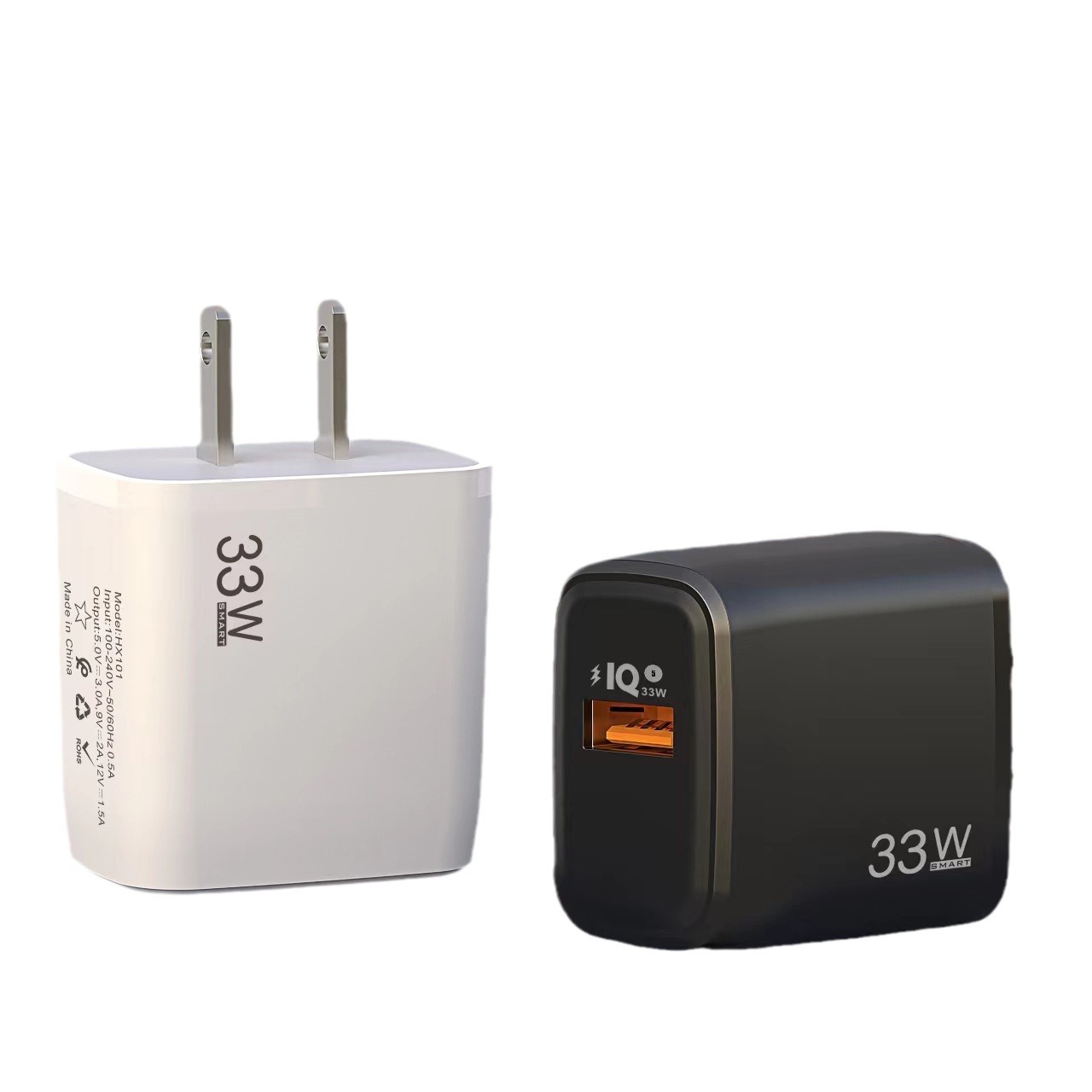 Cargador USB para teléfono móvil QC3.0, cabezal de carga rápida de 5V1A, adaptador aplicable a las normas europeas, americanas y británicas, nitruro de galio certificado