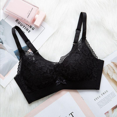 1869a taza pequeño pecho beso algodón inalámbrico Sujetador push up ajustable engrosada plana pecho interior 5cm sujetador