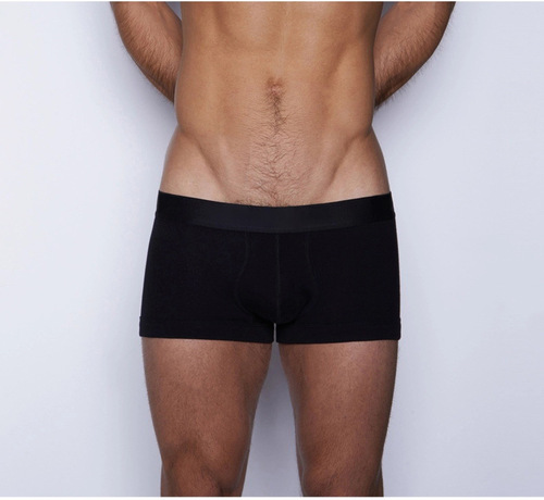 Men's underwear pure cotton boxer briefs low waist sexy U convex solid color youth sports boxer shorts trendy and simple