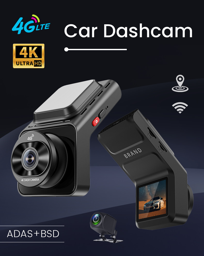 Cross-Border High-Definition Driving Recorder 4g Remote 24-Hour Parking Monitoring Adas Intelligent Driving Bsd Blind Spot Monitoring Wf Connectivity