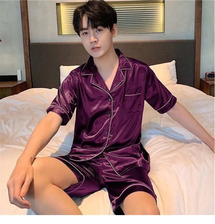 S 퍼플#더블 쇼트 남성용 아이스 실크