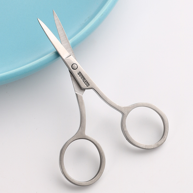 Tijeras de corte de pelo de cejas y nariz pelusa trimmer Acero inoxidable puntiagudo belleza maquillaje de pestañas pequeñas tijeras herramientas de reparación