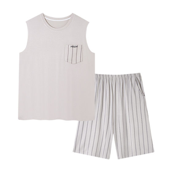 Pajamas Men's Summer Snow Leslie Modal Cool Vest Shorts Summer Loose plus size Home Clothes