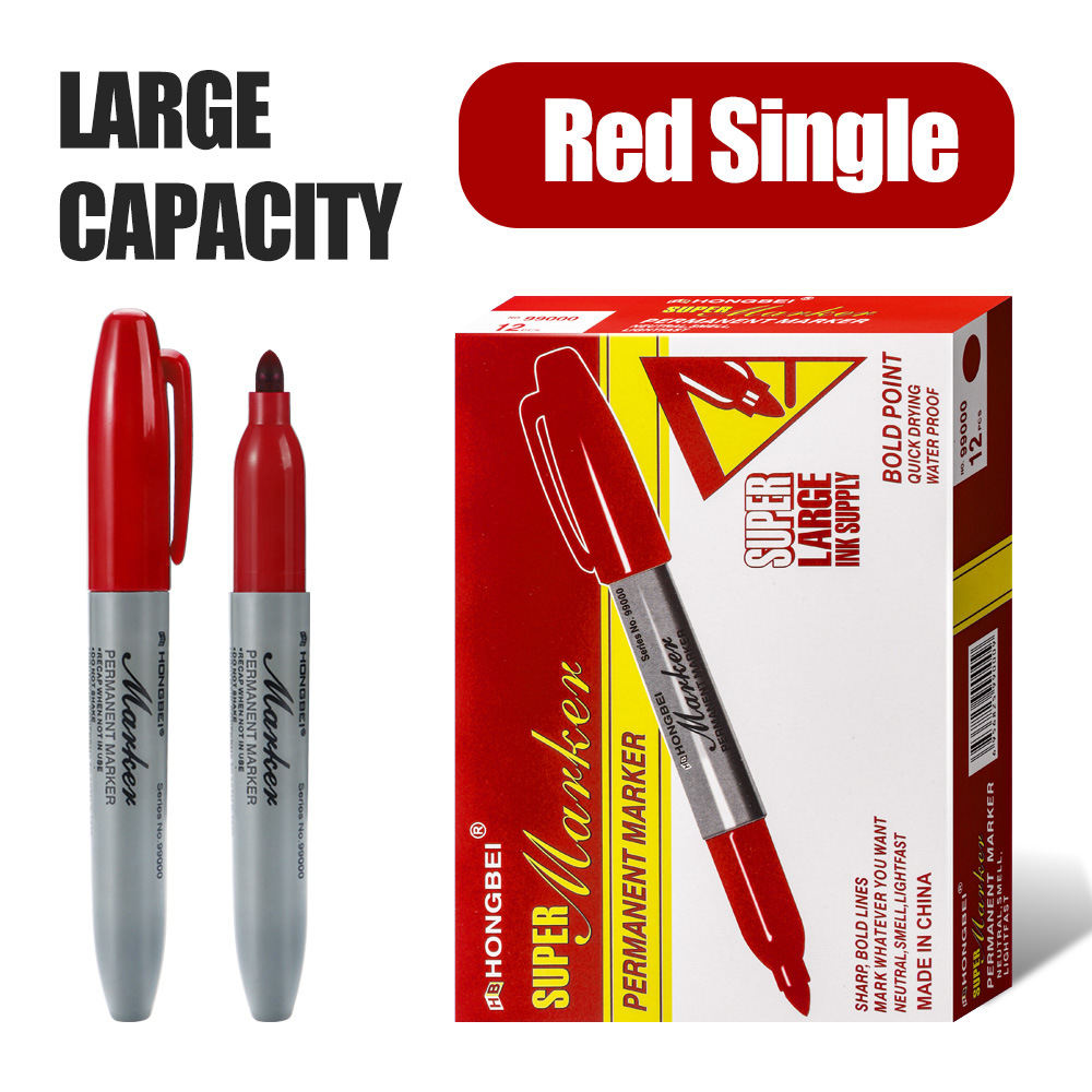 Marcador de aceite de gran capacidad rojo, verde, azul, ancho de línea de 5 mm, marcador de aceite de secado rápido, marca impermeable