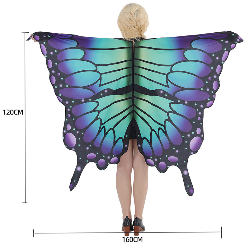 Capas de mariposa comercio exterior transfronterizo capas de mariposa Halloween decoración de danza colorida alas de mariposa al por mayor