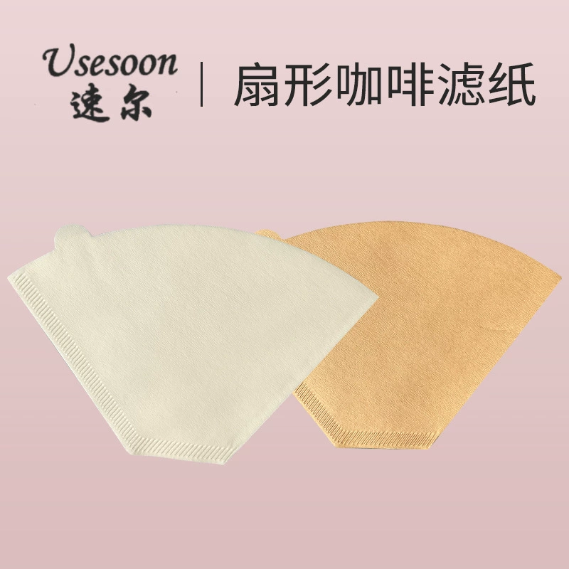 Оптовая продажа веерообразных бумажных фильтров для кофе 102 # 100 штук капельного фильтра для ручного заваривания, американская кофемашина, подходящая для 1-4 человек.