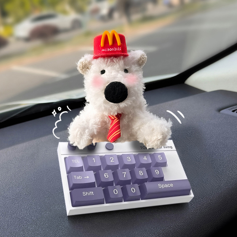 Tarjeta de estacionamiento temporal del automóvil lindo West Highland Puppy Keyboard Teléfono del automóvil Número de matrícula Decoración del automóvil Mover el automóvil