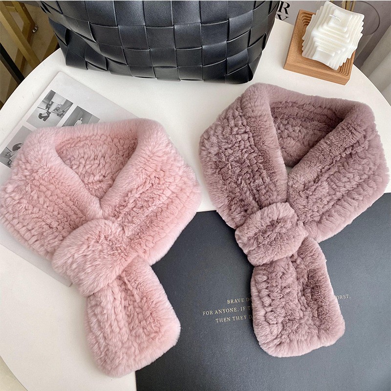 Rex Kaninchenfell Schal Für Damen Warm Winter Mode Accessoire_voghion.com