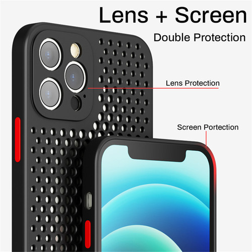 Apple 15 Case Cooling Honeycomb Breathable Hollow iPhone 14 Protective Cover for 13 Pro Max Soft 12 Case