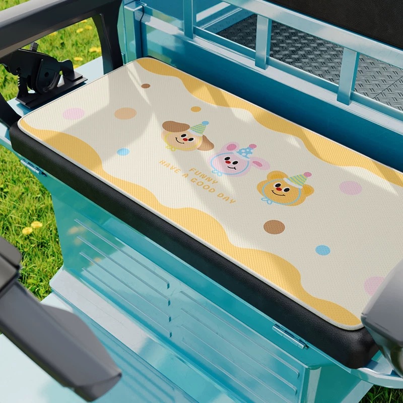 Electric Tricycle Seat Cushion Set Summer New Cartoon Ice Silk Universal Seat Cushion Yadi Aima Breathable Seat Cushion