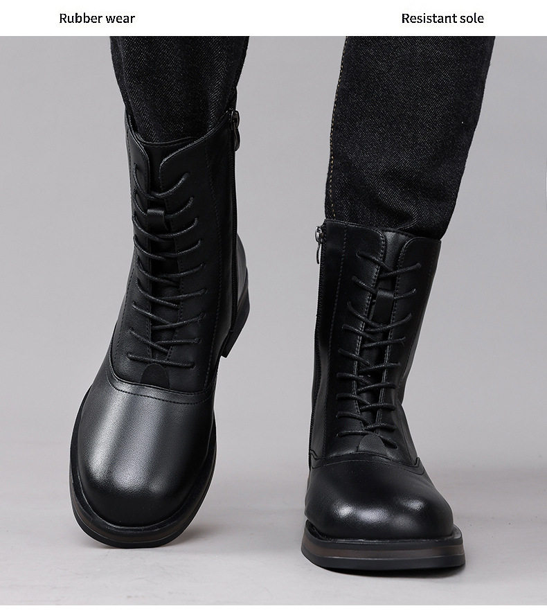Giày bốt Martin nam cổ cao gót 3–5 cm, dây buộc phía trước, phong cách casual — Z7126 màu đen, z7126 màu nâu chi tiết 14