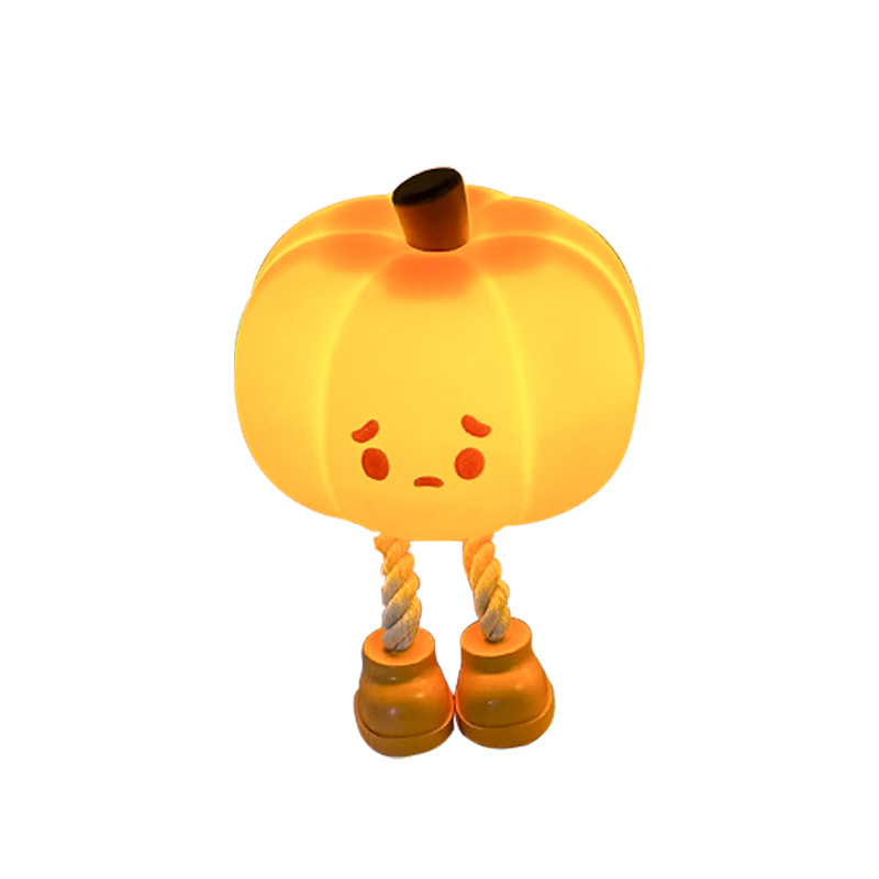 (2개) 호박 폭발 실리콘 박수 램프 벙어리 귀여운 아름다운 팬더 밤 램프 침대 옆 수유 테이블 램프 할로윈 선물