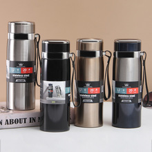 创意304不锈钢吊带运动水壶 户外便携旅行壶大容量真空保温杯批发