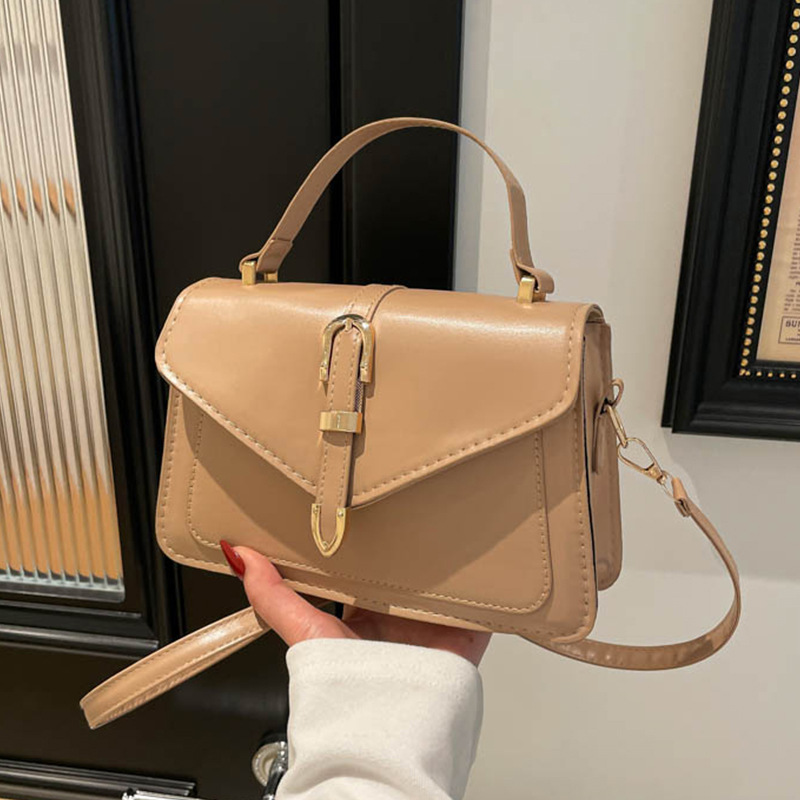Bolso bandolera de moda con hebilla para el día a día y el tiempo libre, bolso pequeño cuadrado de mano._voghion.com
