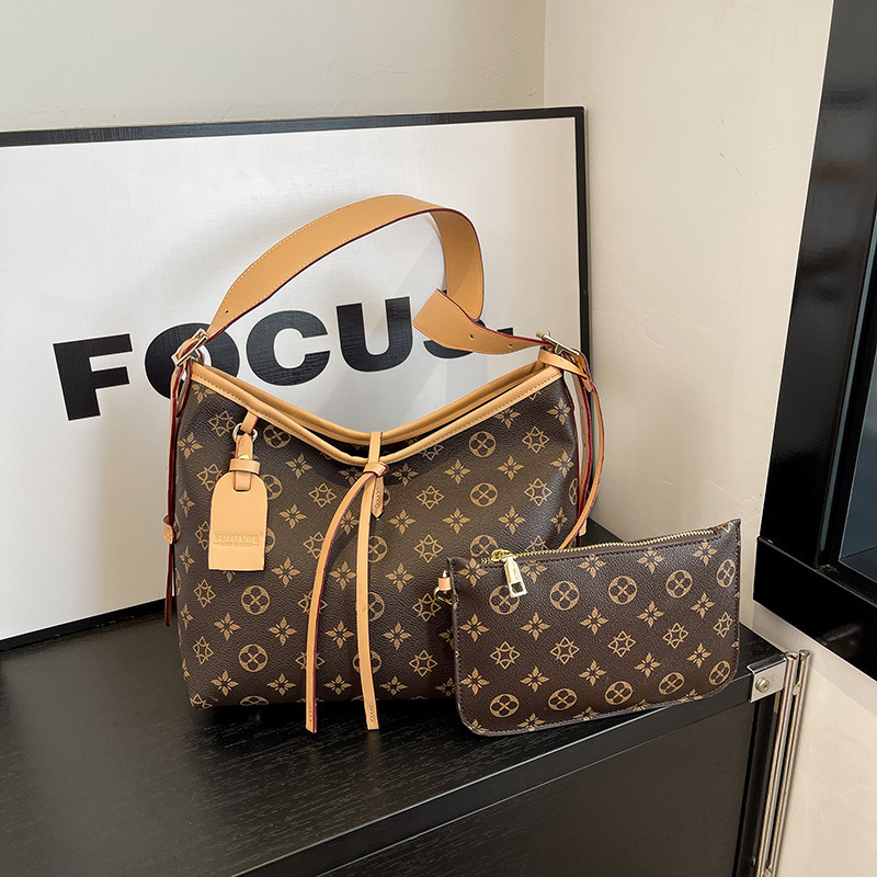 2026 Foreign Trade Fashion Printed Large-Capacity Tote Bag with a High-End Feel, Shoulder Bag, Light Luxury Trendy Mother-Daughter Bag Set