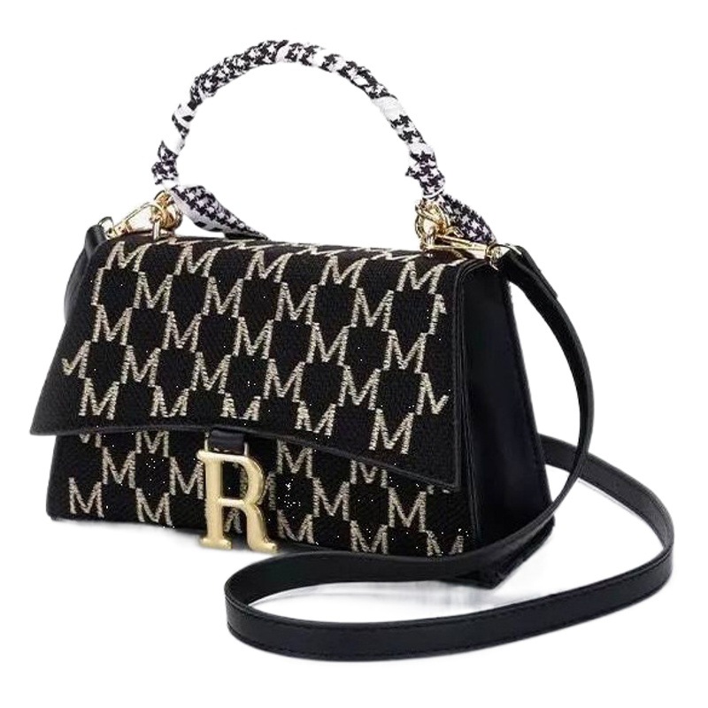 2024 nuevo portátil estilo Chanel R carta pequeña bolsa cuadrada de gama alta de moda estilo occidental todo partido hombro bolsa de mensajero