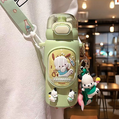 三麗鷗聯畫庫洛米可愛創意便攜316不鏽鋼兒童可愛水杯斜挎保溫杯