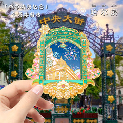 哈尔滨文创中央大街冰箱贴中国城市旅游纪念品冰箱贴diy 工厂直供