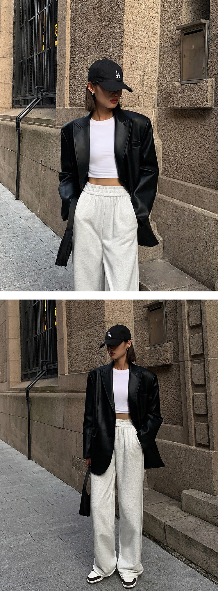 Loose Fit Type Solid Color Pattern Spring, Autumn Season Women's Streetwear Solid Color Pocket Single Breasted Leather Jacket Casual Jacket