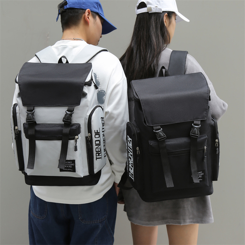 2025 nueva mochila de estudiantes de secundaria de gran capacidad de estudiantes japoneses coreanos ins moda de mujeres mochila de hombres