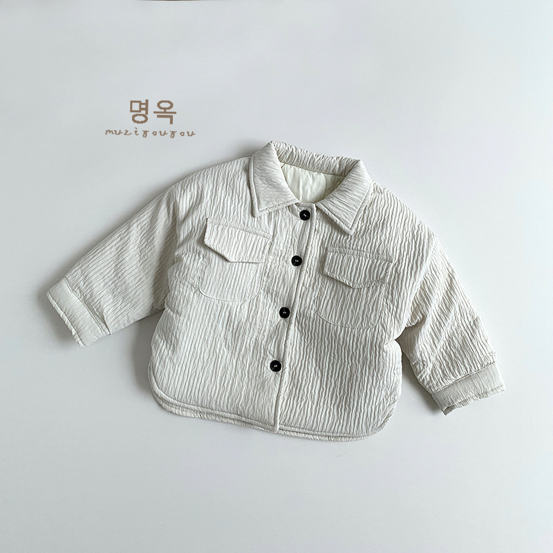 Tonizado ~ camisa de algodón para niños y niñas 2025 invierno nuevo estilo de niños coreano chaqueta de algodón japonés chaqueta de bebé